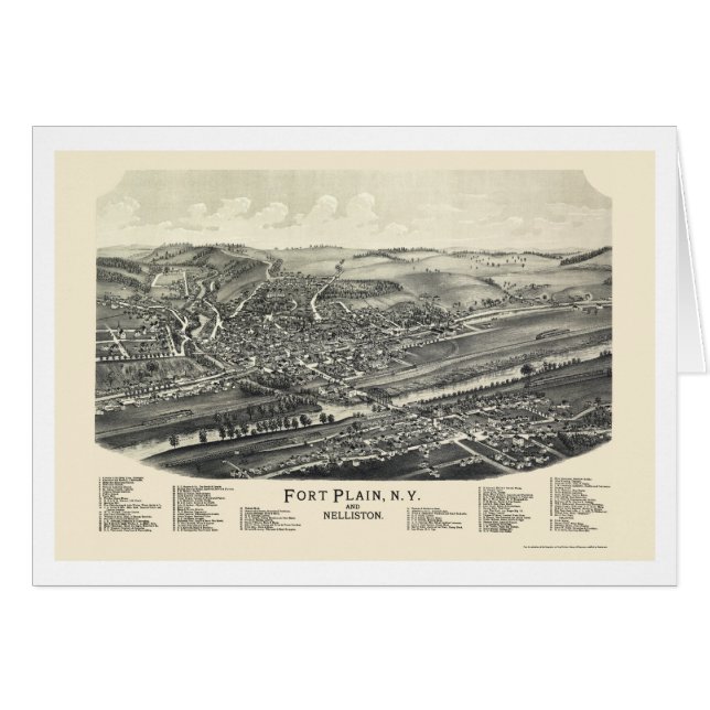Fort Plain & Nelliston, NY Panoramic Map - 1891 (Voorkant Horizontaal)