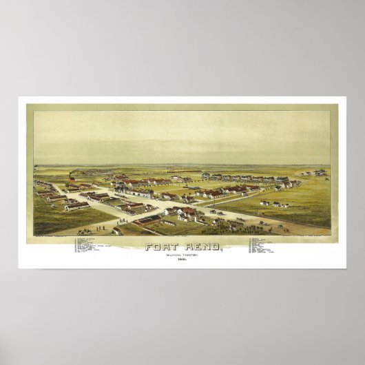 Fort Reno Oklahoma Territory 1891 Lithograph Poster (Voorkant)