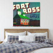 Fort Ross Apple Crate LabelSebastopol, CA Canvas Afdruk (Insitu (Slaapkamer))
