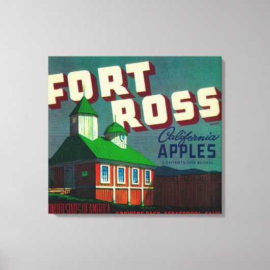 Fort Ross Apple Crate LabelSebastopol, CA Canvas Afdruk (Voorkant)
