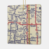 Fort Scott KS Map Keramisch Ornament (Links)