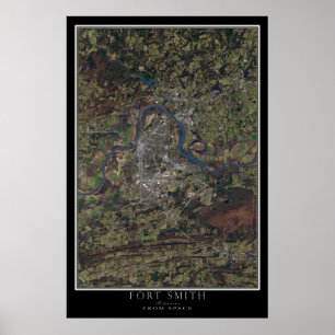 Fort Smith Arkansas van Space Satellite Map Poster