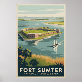Fort Sumter | Affiche Vintage Charleston