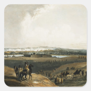 Fort Union on the Missouri, bord 28 van deel 2 Vierkante Sticker