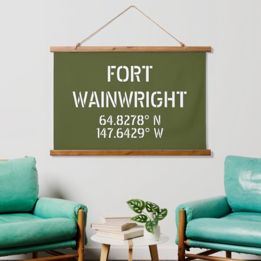 Fort Wainwright Latitude Longitude Hangend Wandkleed (Woonkamer)