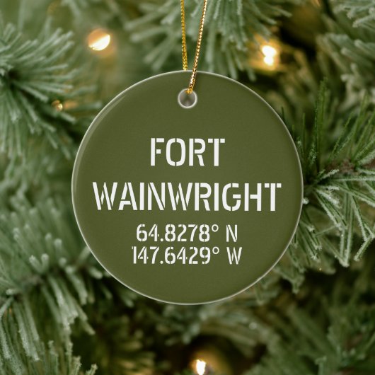 Fort Wainwright Latitude Longitude, op maat gemaak Keramisch Ornament (Boom)