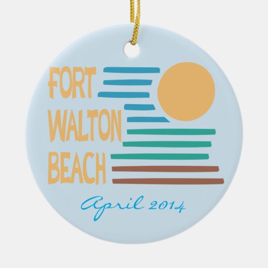 Fort Walton Beach aangepaste datumversiering Keramisch Ornament (Voorkant)