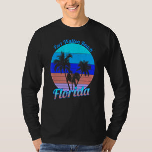 Fort Walton Beach Florida Retro Tropische palmboom T-shirt