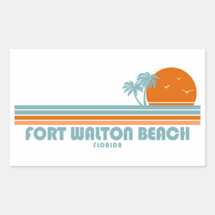 Fort Walton Beach Florida Sun Palm Trees Rechthoekige Sticker