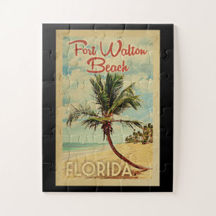 Fort Walton Beach Palm Tree Vintage Travel Legpuzzel