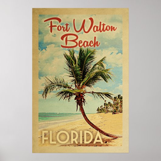 Fort Walton Beach Poster Palm Tree (Voorkant)