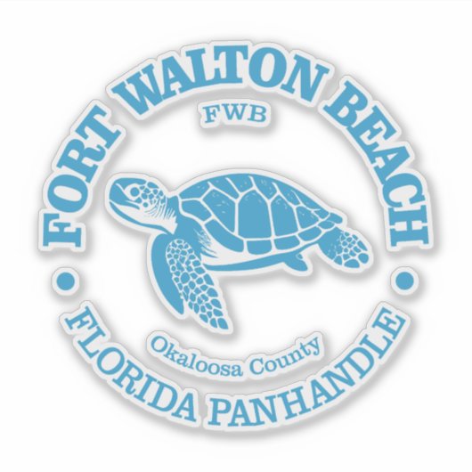 Fort Walton Beach (zeeen schildpad) Sticker (Voorkant)
