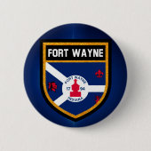 Fort Wayne Flag Ronde Button 5,7 Cm (Voorkant)