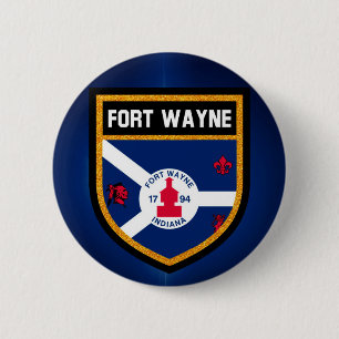 Fort Wayne Flag Ronde Button 5,7 Cm