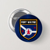 Fort Wayne Flag Ronde Button 5,7 Cm (Voorkant /achterkant)