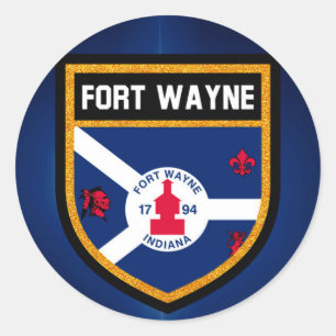 Fort Wayne Flag Ronde Sticker