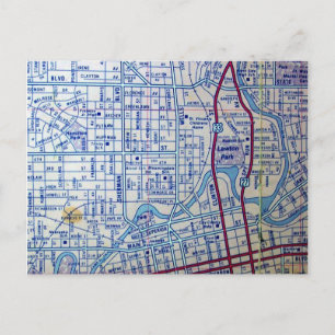 FORT WAYNE, IN HET Briefkaart VAN DE  Kaart