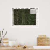 Fort Wayne, IN Panorama Map - 1907 Poster (Keuken)