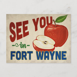 Fort Wayne Indiana Apple - Vintage Travel Briefkaart