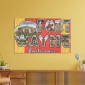 Fort Wayne, Indiana - Grote letterscènes Canvas Afdruk (Insitu (Woonkamer))