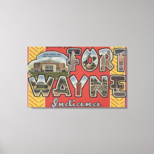 Fort Wayne, Indiana - Grote letterscènes Canvas Afdruk (Voorkant)
