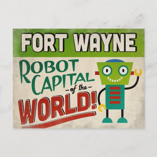 Fort Wayne Indiana Robot - Funny  Briefkaart (Voorkant)