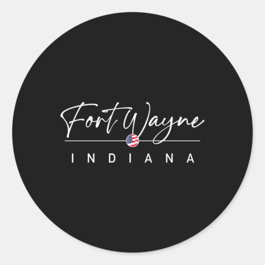 Fort Wayne Indiana Ronde Sticker (Voorkant)