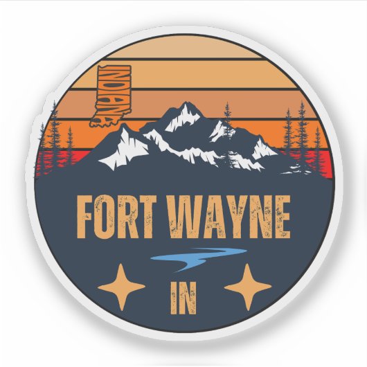Fort Wayne, Indiana Sticker (Voorkant)