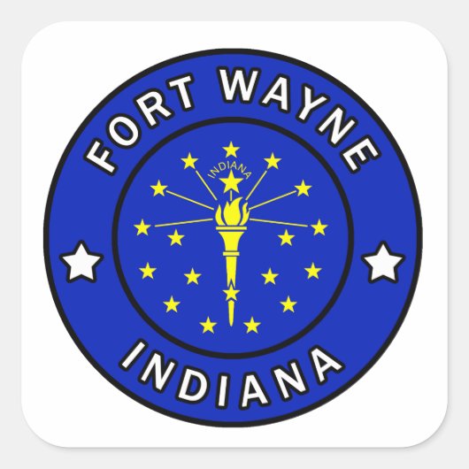 Fort Wayne Indiana Vierkante Sticker (Voorkant)