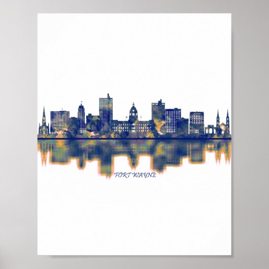 Fort Wayne Skyline Poster (Voorkant)