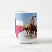 Fort Worth Cattle, Texas Outline, Mug (Centre)
