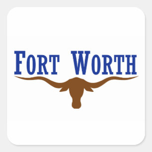 Fort Worth Flag Vierkante Sticker