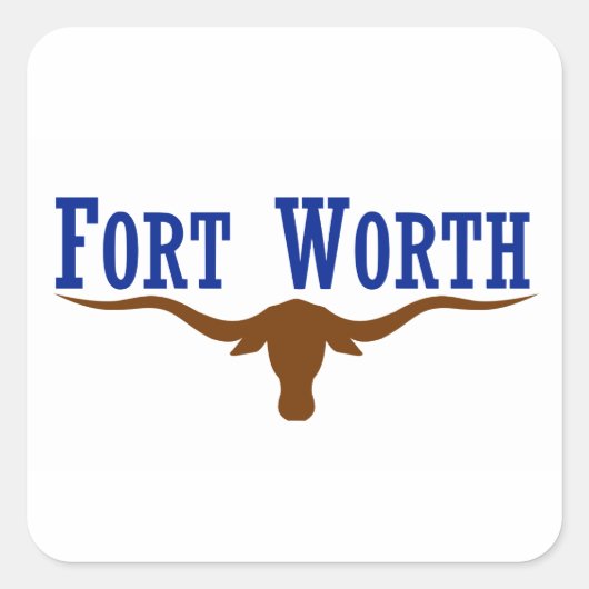 Fort Worth Flag Vierkante Sticker (Voorkant)