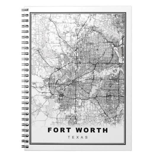 Fort Worth-kaart Notitieboek (Voorkant)