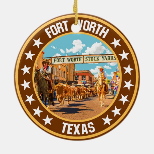 Fort Worth Keramisch Ornament (Achterkant)