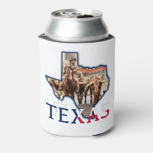 Fort Worth Longhorns & Flag Koelbox Blikjeskoeler (Blikje Achterkant)