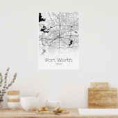 Fort Worth Map - Texas - City Map Poster (Keuken)