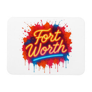 Fort Worth neon street-art spatontwerp Magneet