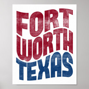 Fort Worth Poster Texas Typografie