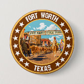 Fort Worth Ronde Button 7,6 Cm (Voorkant)