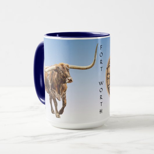 Fort Worth Stock Yards Texas Graphic, Mug (Devant gauche)