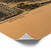 Fort Worth Texas 1891 Antiek Panorama Poster (Hoek)