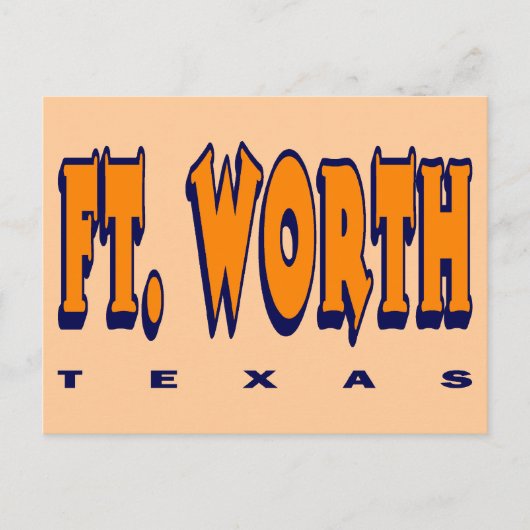 FORT WORTH, TEXAS BRIEFKAART (Voorkant)