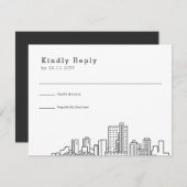 Fort Worth, Texas bruiloft | Gestileerde Skyline R RSVP Kaartje (Voorkant / Achterkant)