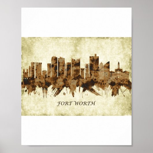 Fort Worth Texas Cityscape Poster (Voorkant)