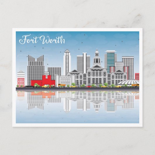  Fort Worth Texas Groeten van Briefkaart (Voorkant)