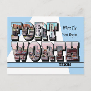 Fort Worth Texas Groot letter Briefkaart