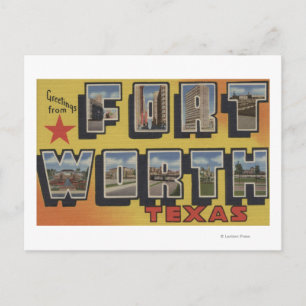 Fort Worth, Texas - Grote letterscènes Briefkaart