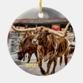 Fort Worth Texas Longhorns Keramisch Ornament (Achterkant)