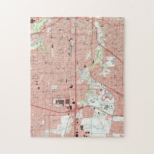 Fort Worth Texas Map (1995) Legpuzzel (Verticaal)